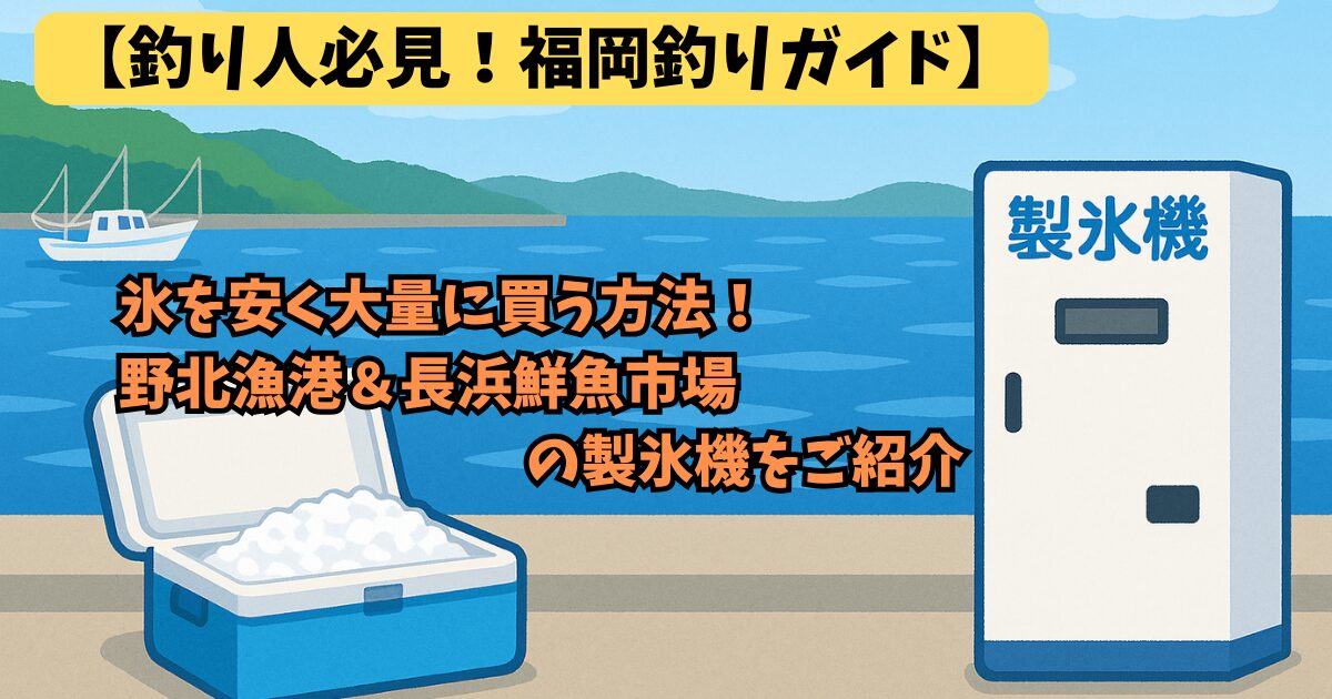 釣り人必見！福岡釣りガイド】氷を安く大量に買う方法！野北漁港＆長浜 