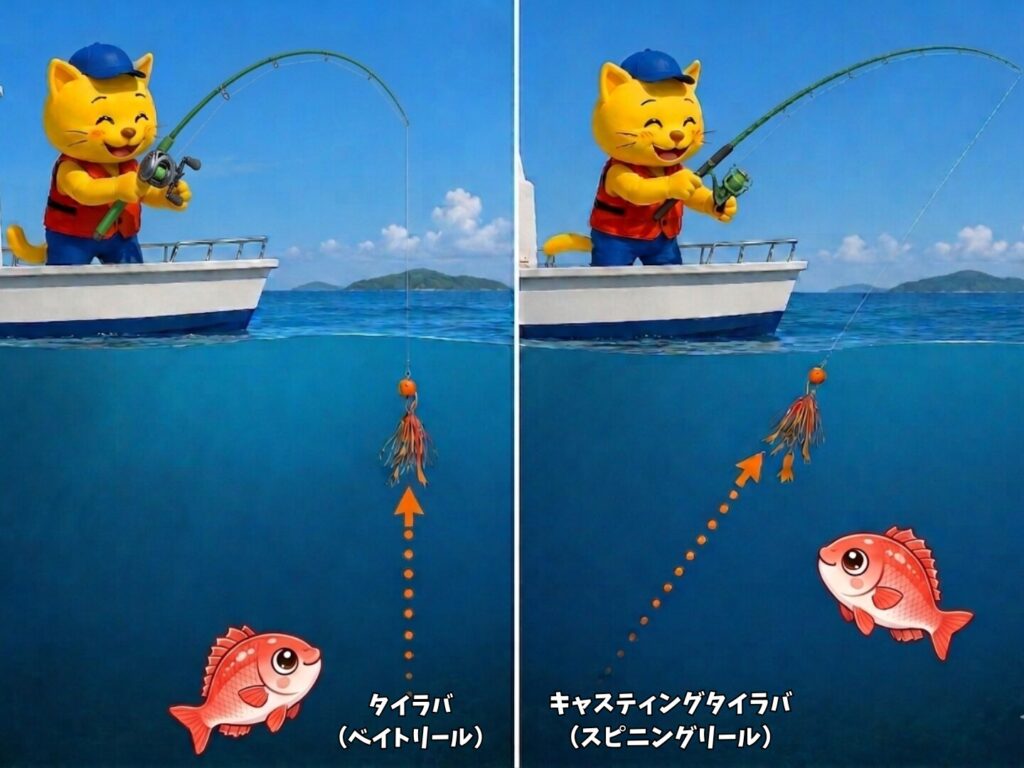 キャスティングタイラバとベイトリールタイラバの違い