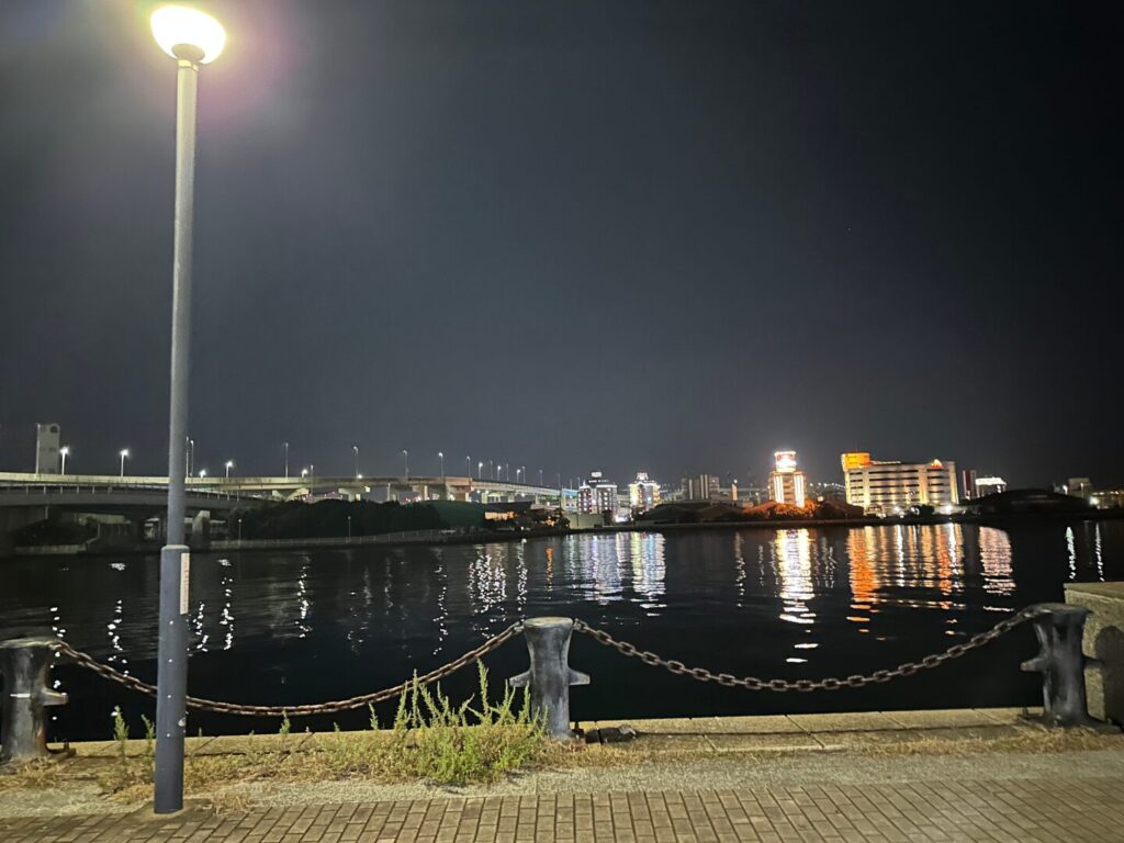 博多湾奥のポートタワー駐車場裏のポイント。該当がありあ人事に向いている。