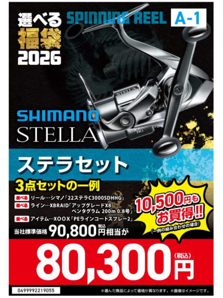 釣りのポイント選べる福袋のステラセット