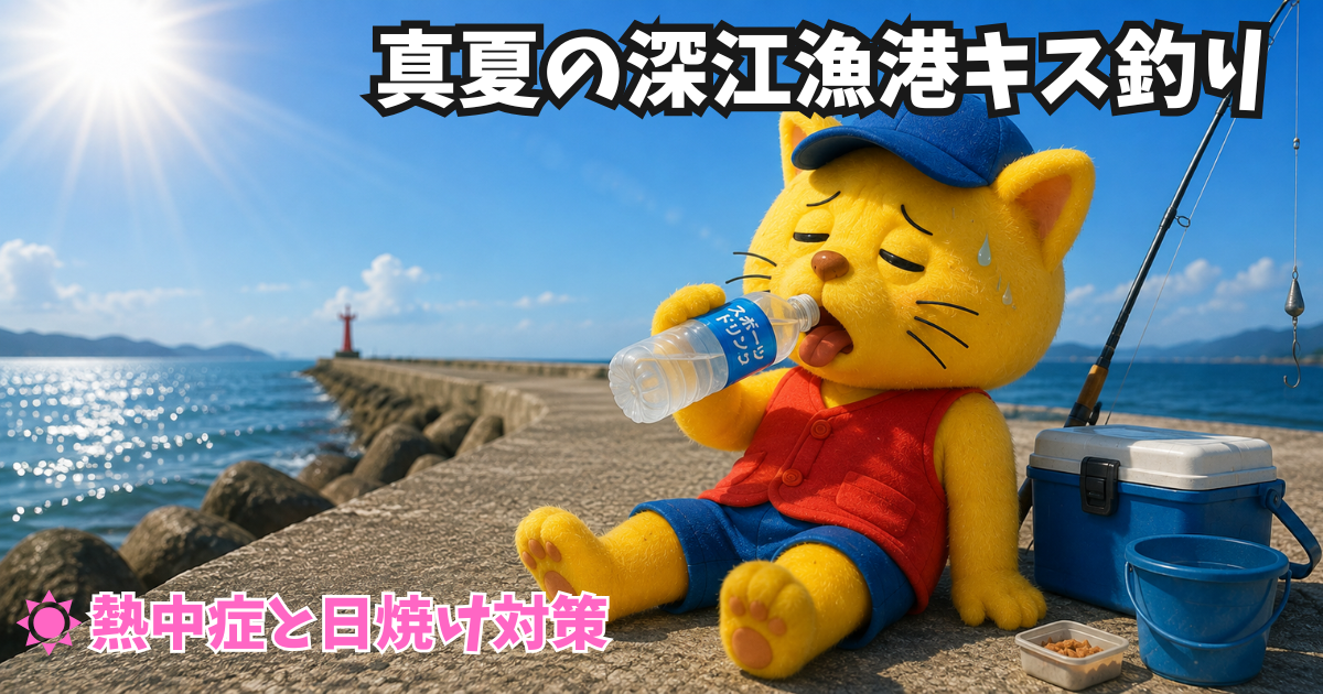 真夏の深江漁港キス釣り！熱中症と日焼け対策について