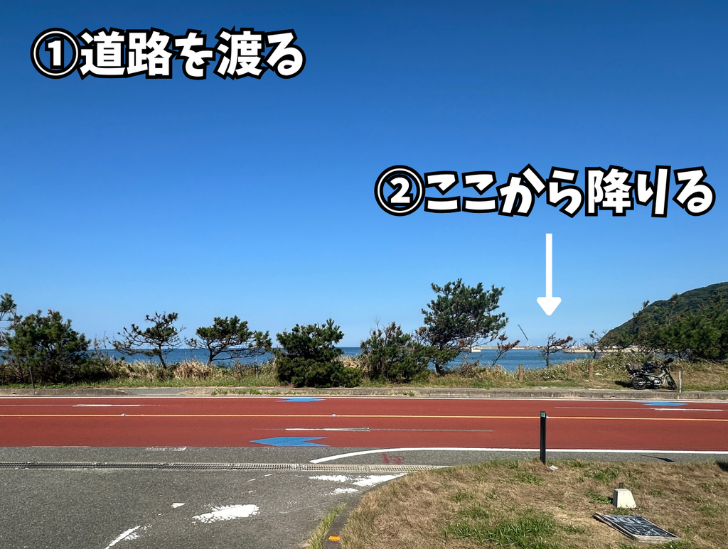 カヤックを引いて道路を渡る時の様子